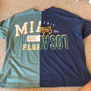 Color block different pattern tshirt